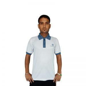 T Shirts Collar White Dark Grey Madhukar Sports Front