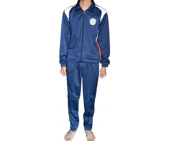 Track Suit Super Poly Navy White With Red Patti Madhukar Sports