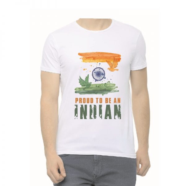 Proud to be Indian Unisex Round Neck White T-Shirt – Madhukar Sports