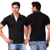 Men's Organic Cotton Polo Black With White T-Shirt