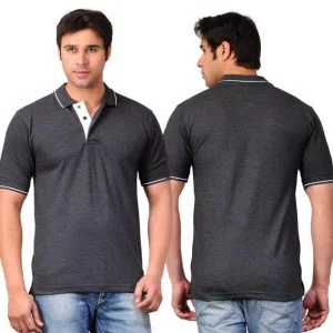 Scott Dark Grey With White Strip Polo T Shirts