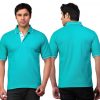 Scott Electric Blue With White Strip Polo T Shirts