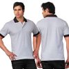 Men's Organic Cotton Polo Grey with Black Stripe T-Shirt
