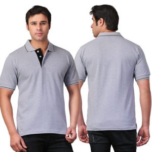 Scott Light Grey With Black Strip Polo T Shirts