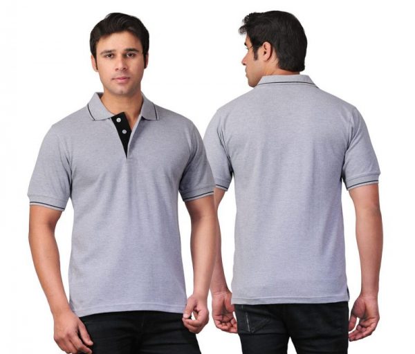 Scott Light Grey With Black Strip Polo T Shirts