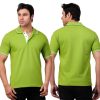 Men's Organic Cotton Polo Parrot Green with White T-Shirt