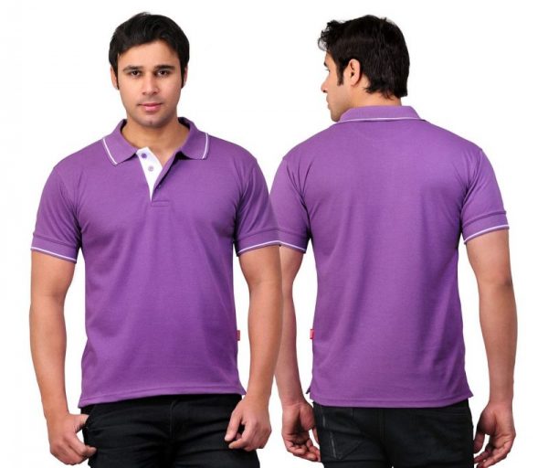 Scott Purple With White Strip Polo T Shirts