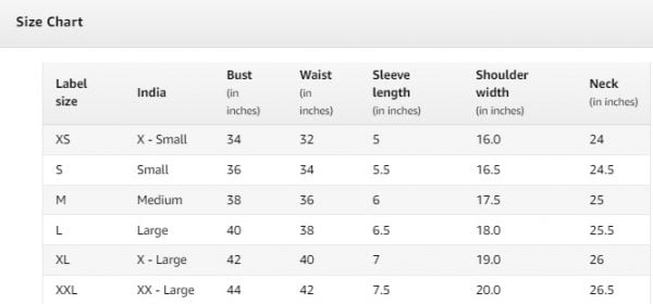 Scott Women Size Chart