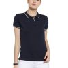 Women's Organic Cotton Polo Black White T-Shirt
