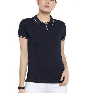 Women's 100% Pure Organic Cotton Polo T Shirt Black