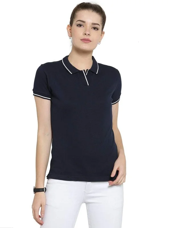 Women's 100% Pure Organic Cotton Polo T Shirt Black