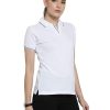 Women's 100% Pure Organic Cotton Polo T Shirt White