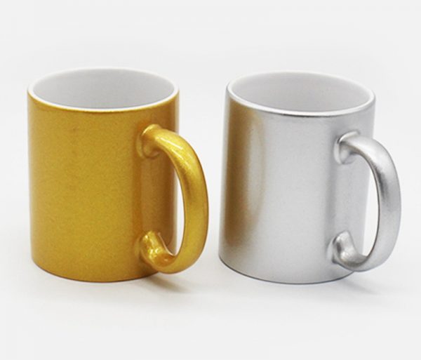 Gold Silver Coffee Cup Ceramic