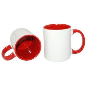 Inner Red And Handle Red Ceramic Coffee Mug